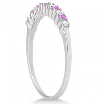 Diamond & Pink Sapphire Wedding Band Platinum (0.20ct)