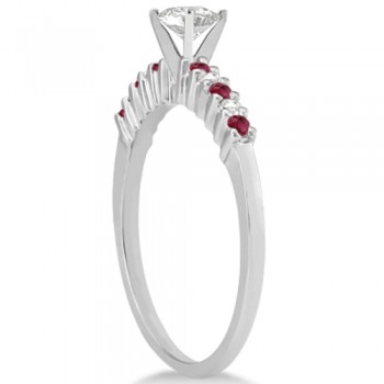Petite Diamond & Ruby Engagement Ring 14k White Gold (0.15ct)