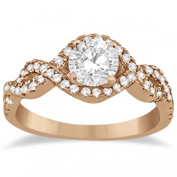 Diamond Halo Infinity Engagement Ring In 14K Rose Gold (0.39ct)