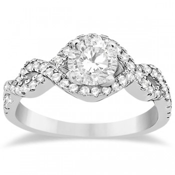 Diamond Halo Infinity Engagement Ring In 14K White Gold (0.39ct)