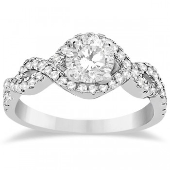 Diamond Halo Infinity Engagement Ring In 18K White Gold (0.39ct)