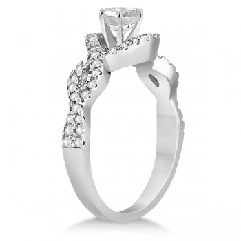 Diamond Halo Infinity Engagement Ring In 18K White Gold (0.39ct)