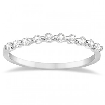 Elegant Diamond Semi-Eternity Wedding Band 14k White Gold (0.20ct)