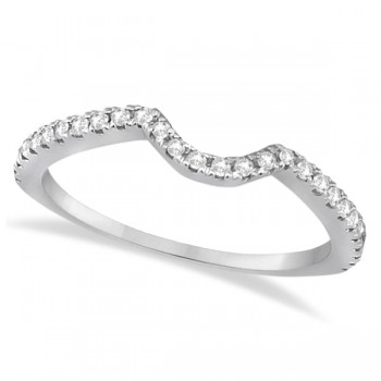 Bridal Contour Diamond Wedding Band 14k White Gold (0.21ct)