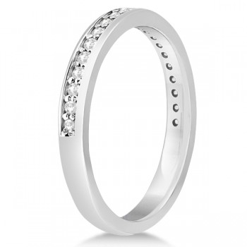 Semi-Eternity Diamond Wedding Ring 18k White Gold (0.21ct)