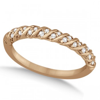 Diamond Rope Wedding Band in 18k Rose Gold (0.17ct)