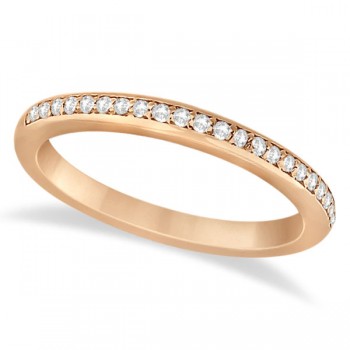 Half-Eternity Diamond Pave Wedding Band 14k Rose Gold (0.18ct)