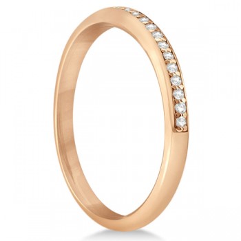 Half-Eternity Diamond Pave Wedding Band 14k Rose Gold (0.18ct)