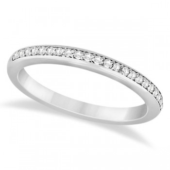 Half-Eternity Diamond Pave Wedding Band 14k White Gold (0.18ct)