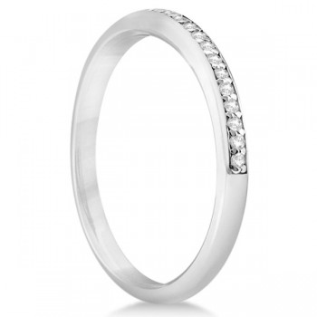 Half-Eternity Diamond Pave Wedding Band 14k White Gold (0.18ct)