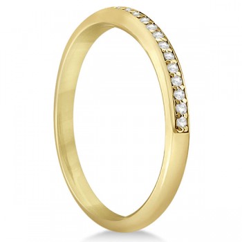 Half-Eternity Diamond Pave Wedding Band 18k Yellow Gold (0.18ct)