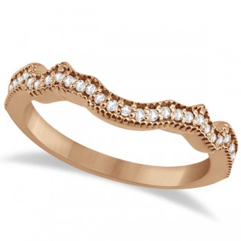 Contour Band Diamond Wedding Band 14k Rose Gold (0.15ct)