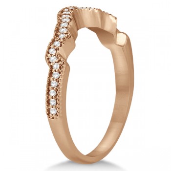 Contour Band Diamond Wedding Band 14k Rose Gold (0.15ct)