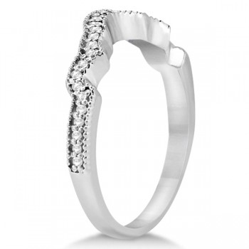 Contour Band Diamond Wedding Band 14k White Gold (0.15ct)