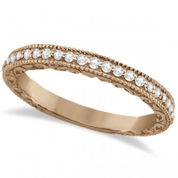 Milgrain & Filigree Diamond Wedding Band 14kt Rose Gold (0.20ct.)