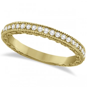 Milgrain & Filigree Diamond Wedding Band 14kt Yellow Gold (0.20ct.)