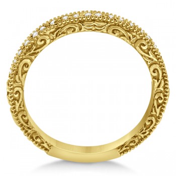 Milgrain & Filigree Diamond Wedding Band 14kt Yellow Gold (0.20ct.)