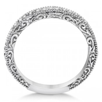 Milgrain & Filigree Diamond Wedding Band Palladium (0.20ct.)