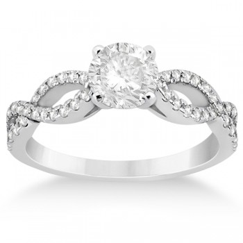 Diamond Twist Infinity Engagement Ring Setting 14K White Gold (0.40ct)