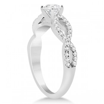 Diamond Twist Infinity Engagement Ring Setting 14K White Gold (0.40ct)