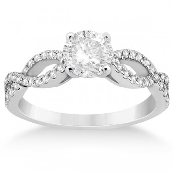 Infinity Twist Diamond Ring with Band Setting Platinum (0.60ct)