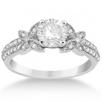 Butterfly Milgrain Diamond Engagement Ring Platinum (0.25ct)