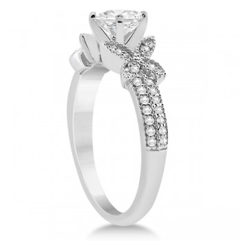 Butterfly Milgrain Diamond Engagement Ring Platinum (0.25ct)