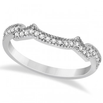 Milgrain Semi-Eternity Diamond Band Setting 18k White Gold (0.15ct)