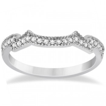 Milgrain Semi-Eternity Diamond Band Setting 18k White Gold (0.15ct)