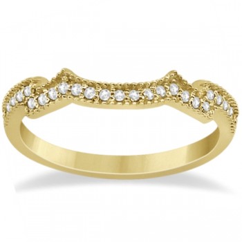 Milgrain Semi-Eternity Diamond Band Setting 18k Yellow Gold (0.15ct)