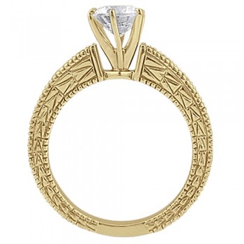 Vintage Heirloom Round Diamond Engagement Ring 14k Yellow Gold (2.50ct)