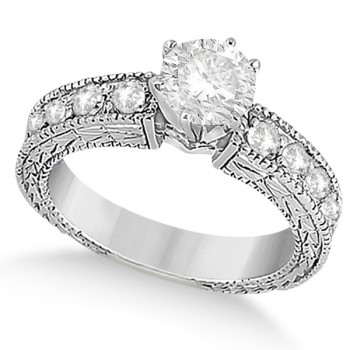 Vintage Heirloom Round Diamond Engagement Ring Platinum (2.50ct)