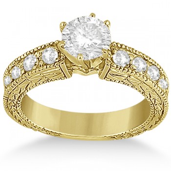 0.70ct Vintage Style Diamond Engagement Ring Setting 18k Yellow Gold