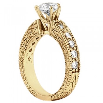 Vintage Heirloom Round Diamond Engagement Ring 14k Yellow Gold (3.50ct)