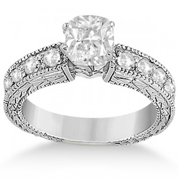 Cushion-Cut Vintage Style Diamond Bridal Set 14k White Gold (2.66ct)