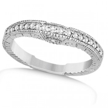 Antique Style Art Deco Diamond Wedding Band Platinum (0.20ct)