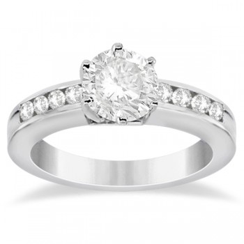 Classic Channel Set Diamond Engagement Ring 14K White Gold (0.30ct)