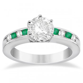 Semi-Eternity Emerald Gemstone Bridal Set Platinum (0.96ct)