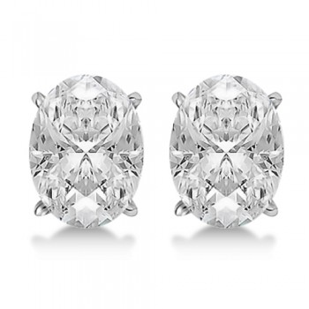 1.00ct. Oval-Cut Diamond Stud Earrings 14kt White Gold (H, SI1-SI2)