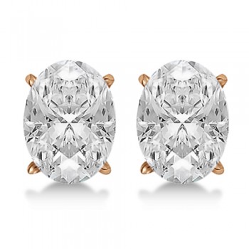 1.00ct. Oval-Cut Diamond Stud Earrings 14kt Rose Gold (G-H, VS2-SI1)