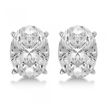 0.75ct. Oval-Cut Lab Diamond Stud Earrings Platinum (F-G, VS1)