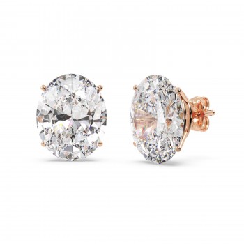 0.50ct. Oval-Cut Moissanite Stud Earrings 14kt Rose Gold (F-G, VVS1)