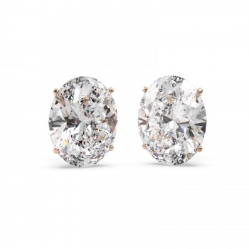 0.50ct. Oval-Cut Moissanite Stud Earrings 14kt Rose Gold (F-G, VVS1)