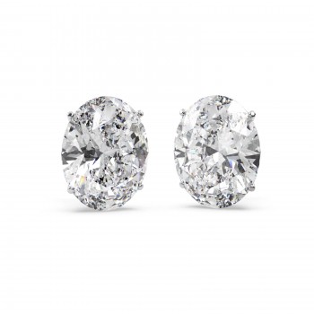 1.50ct. Oval-Cut Moissanite Stud Earrings 14kt White Gold (F-G, VVS1)