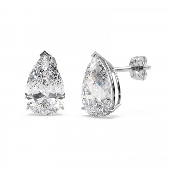 1.50ct Pear-Cut Diamond Stud Earrings 18kt White Gold (G-H, VS2-SI1)