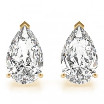 0.50ct Pear-Cut Diamond Stud Earrings 18kt Yellow Gold (G-H, VS2-SI1)