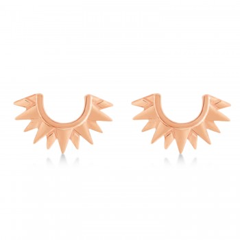 Sunburst Shaped Stud Earrings 14k Rose Gold