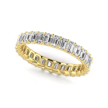 Emerald Cut Diamonds Eternity Wedding Band 18K Yellow Gold (2.24ct)