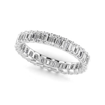 Emerald Cut Diamonds Eternity Wedding Band in Platinum (2.24ct)