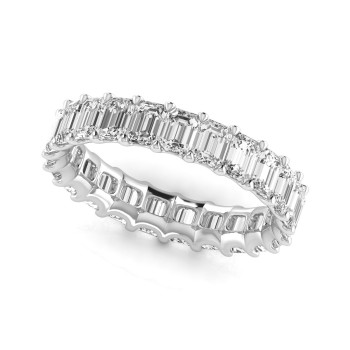 Emerald Cut Diamonds Eternity Wedding Band in Platinum (4.37ct)